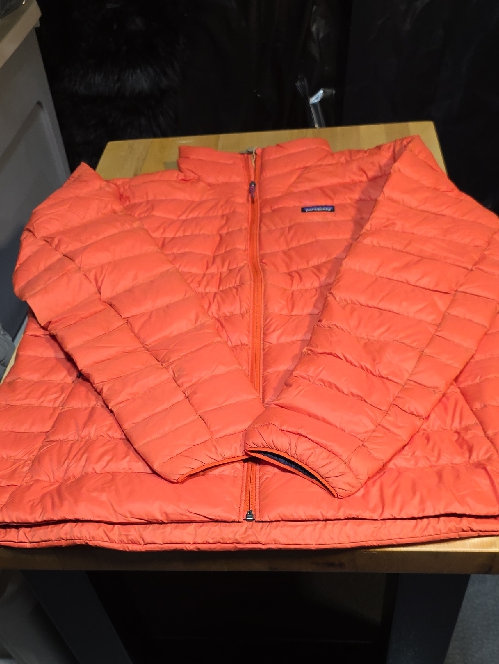 Patagonia Orange Men's Down Sweater Tag Detail